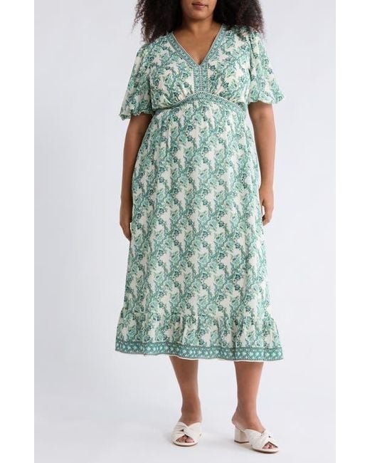 max studio floral maxi dress MAX STUDIO FLORAL RUFFLE MAXI DRESS