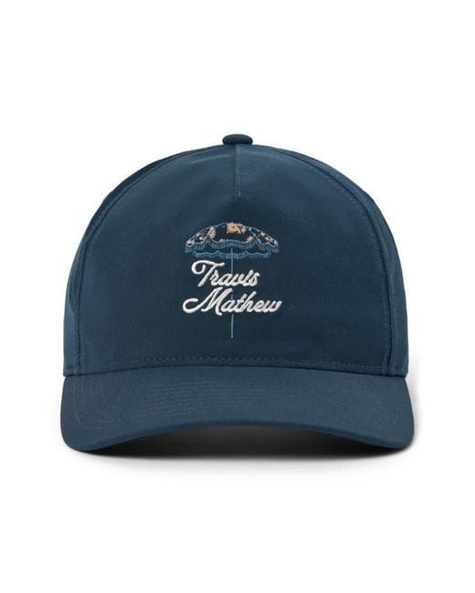 Travis Mathew Blue Vacation Home Snapback Baseball Cap for men