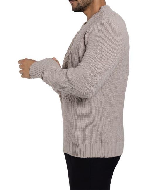 Xray Jeans Gray Mixed Knit Crewneck Pullover Sweater for men