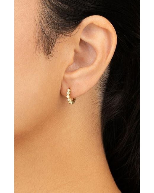 Sterling Forever Metallic Cassandra Cz Micro Hoop Earrings