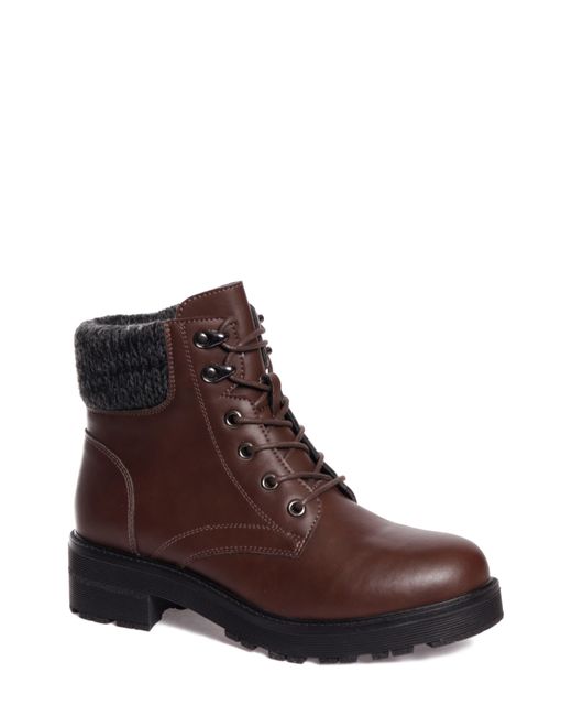 AquaDiva Brown Britt Leather Lace Up Boot