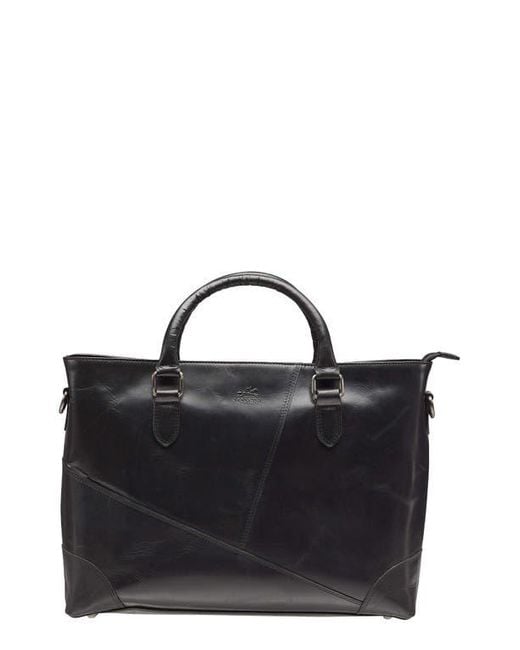 Mancini Black Buffalo Tote For 14" Laptop for men
