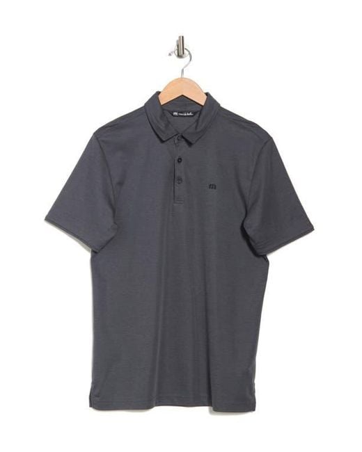Travis Mathew Gray Heathered Knit Polo Shirt for men