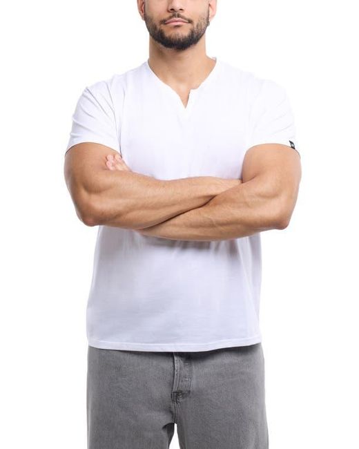 Xray Jeans White Split Neck Jersey T-Shirt for men