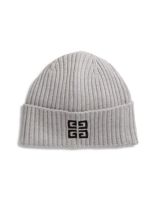 Givenchy Gray Embroidered Logo Wool Beanie for men