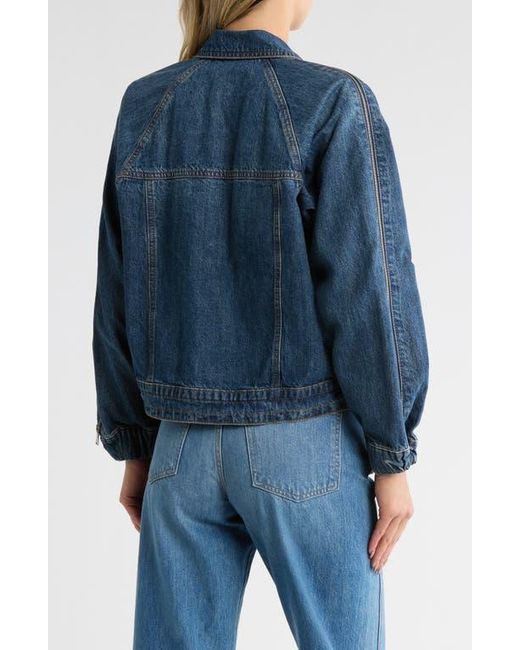 Jonathan Simkhai Blue Amie Zip Sleeve Denim Trucker Jacket