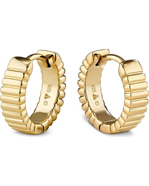 DEVATA Metallic Rib Hoop Earrings