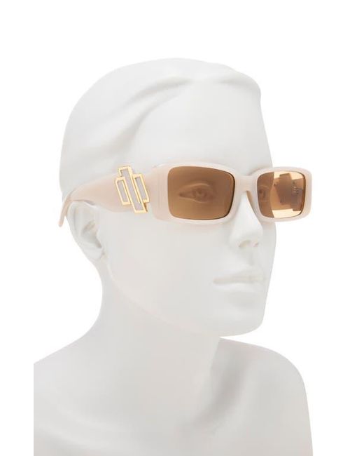 Le Specs Natural Cruel Intentions 56Mm Rectangular Sunglasses
