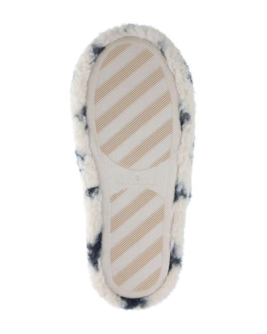 Rachel Roy Gray Star Print Faux Fur Slipper