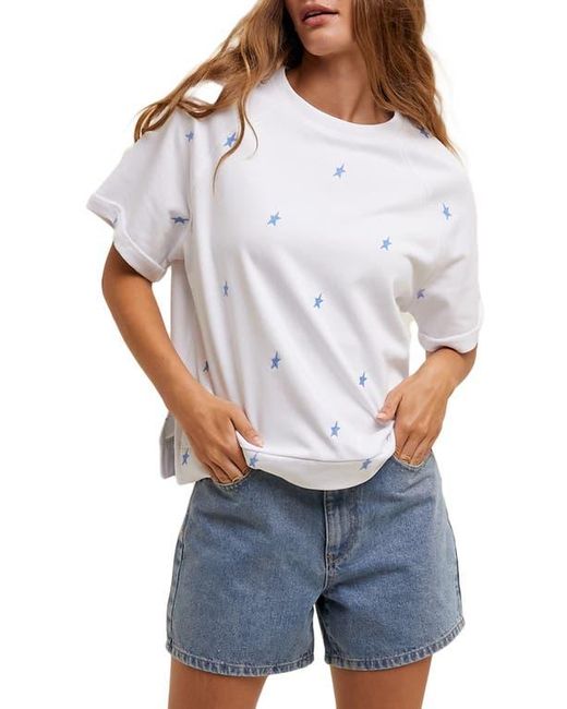 Wishlist Gray Star Embroidered Boxy Knit T-Shirt