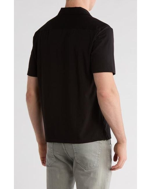 Denim and Flower Black Camp Shirt for men