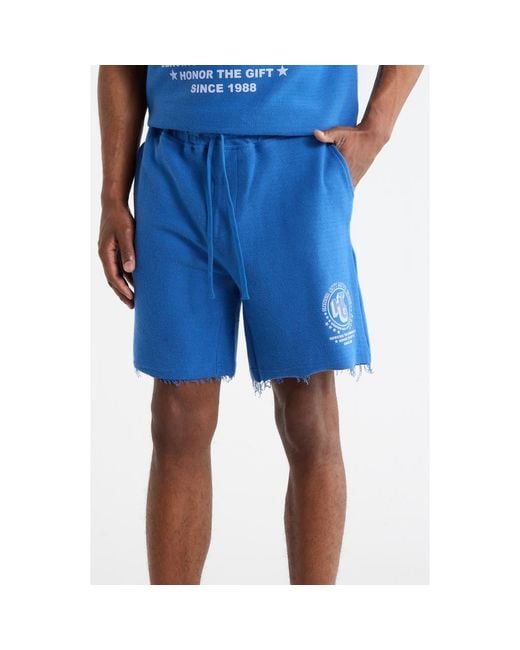 Honor The Gift Blue Race Herringbone Shorts for men