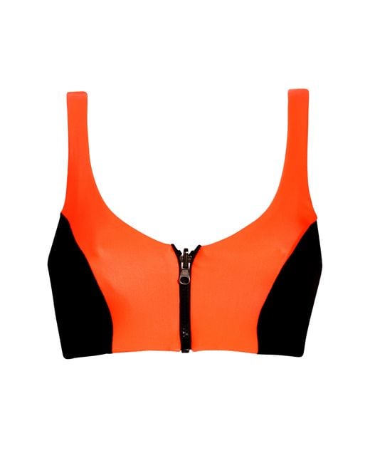 Maaji Orange Fire Ninna Zip-up Reversible Bikini Top