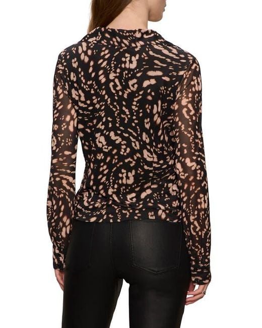 Sanctuary Black Mesh Button-Down Shirt