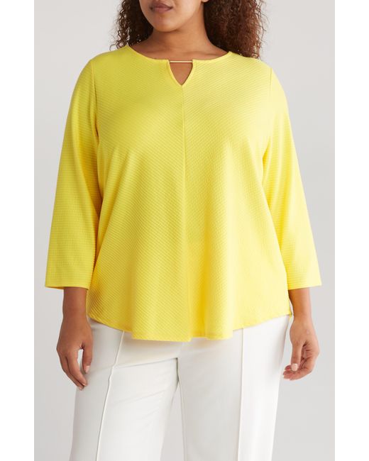 Ruby Rd Yellow Cable Stripe Top