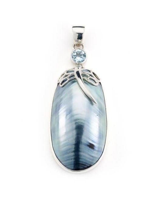 Samuel B. Blue Oval Shell Pendant