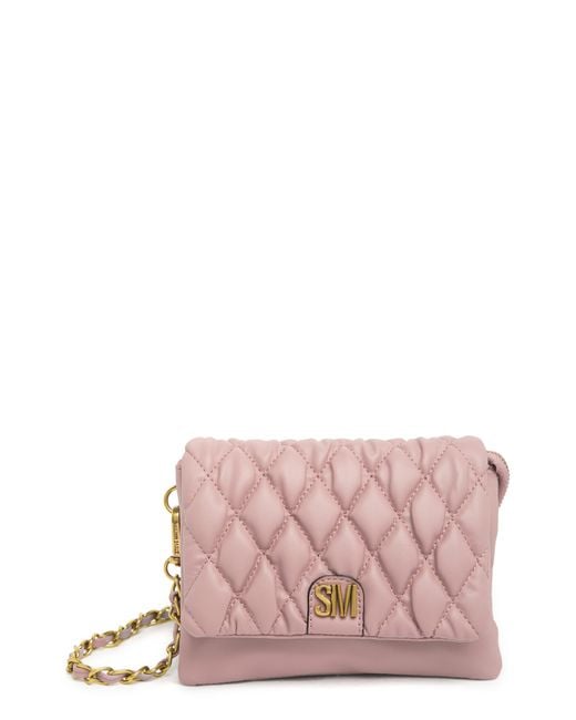 Steve Madden Pink Muffy Quilted Crossbody Bag In Lilac Mauve At Nordstrom Rack