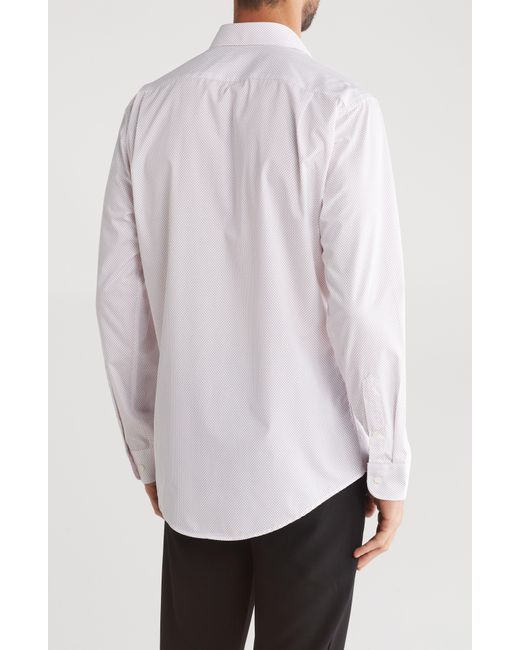 Nordstrom White Trim Fit Adco Dots Dress Shirt for men
