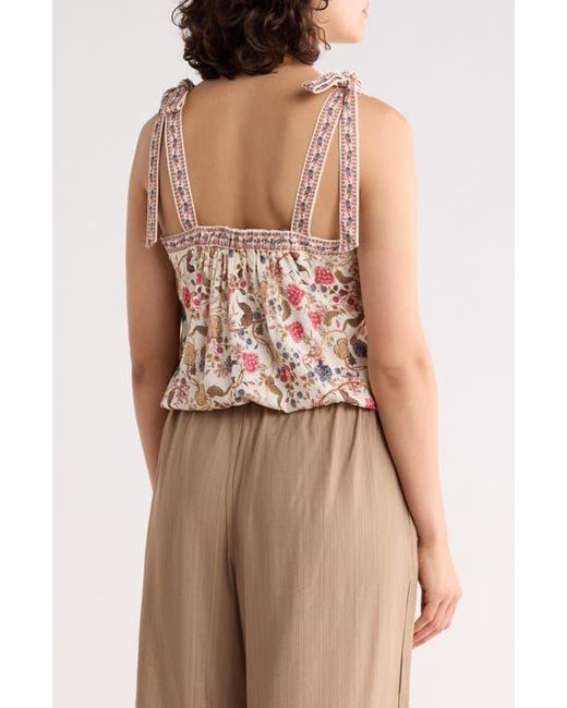Max Studio Pink Tie Shoulder Bubble Hem Top