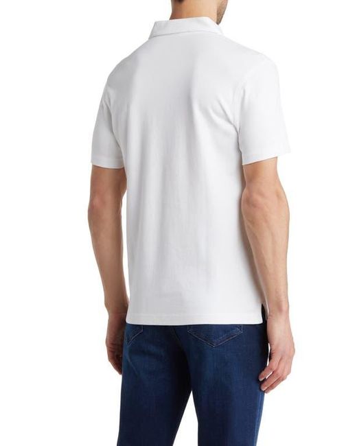 14th & Union White Solid Interlock Polo for men