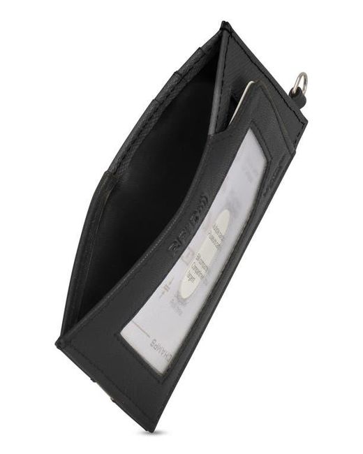 CHAMPS Black Iconic Leather Card Case for men