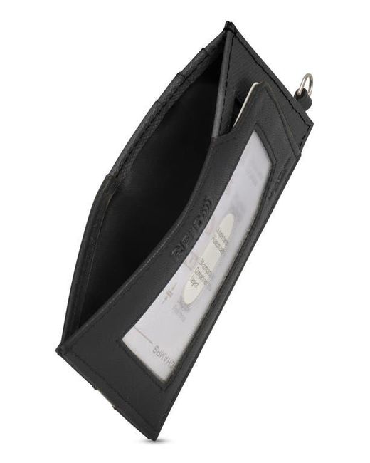 CHAMPS Black Iconic Leather Card Case for men