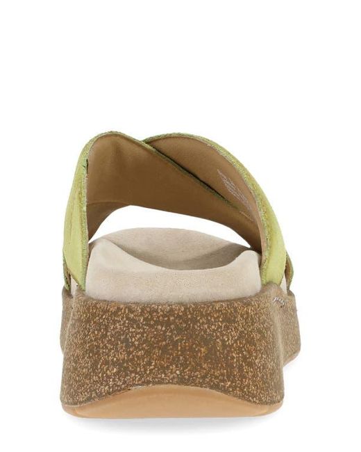 Dansko Green Bridget Platform Wedge Slide Sandal