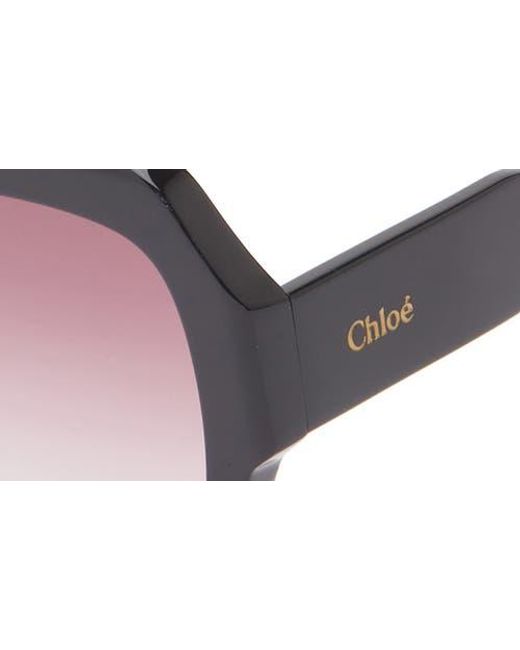 Chloé Brown 56Mm Rectangular Sunglasses