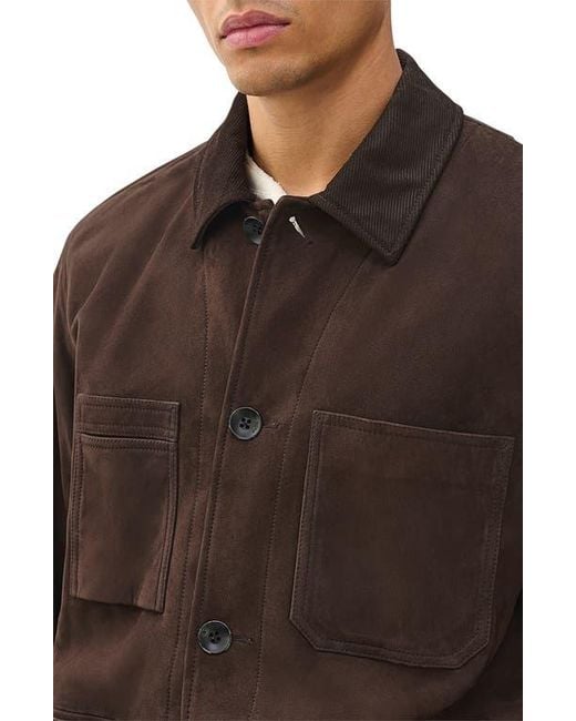 Rag & Bone Black Graham Suede Chore Jacket for men