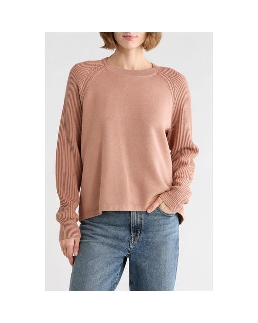 Vince Pink Ribbed Cotton Pullover
