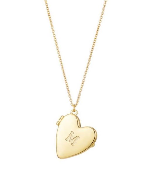Adornia Metallic Initial Heart Locket Pendant Necklace