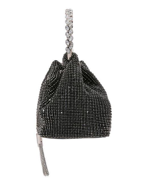 BERNESS Black Rhinestone Ring Handle Bag