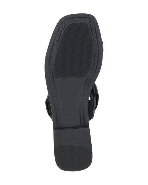 Journee Collection Black Pegie Flat Slide Sandal
