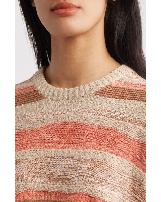 Faherty Brand Multicolor Miramar Stripe Linen & Cotton Crewneck Sweater