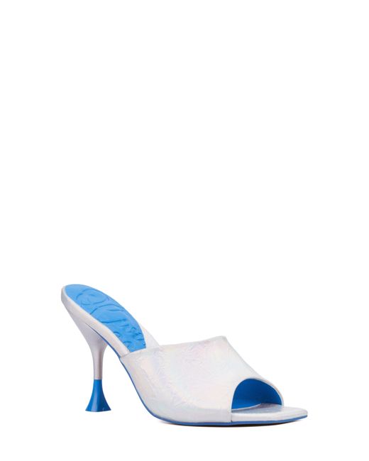 Olivia Miller Blue Unspoken Flare Heel Sandal