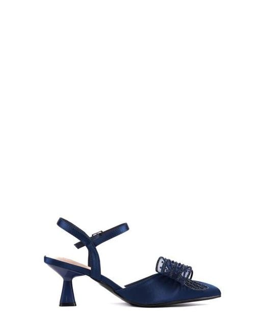 Lady Couture Blue Leslie Pointed Toe Pump
