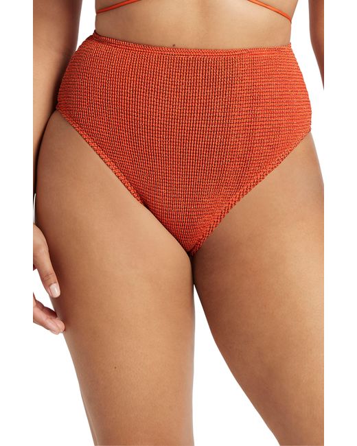 Bondeye Orange Bond-eye Palmer High Waist Bikini Bottoms