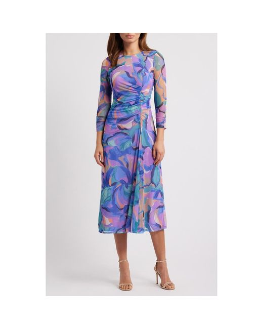 sachin and babi light blue dress Hibiscus Embroidered Rib Dress Clay And Black main image 0
