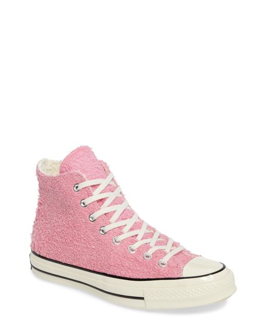 Converse Pink Chuck Taylor All Star 70s Fuzzy Bunny Hi Top Sneakers (unisex)