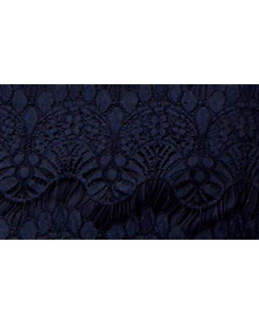 Love By Design Blue Lace Long Sleeve Midi Dress