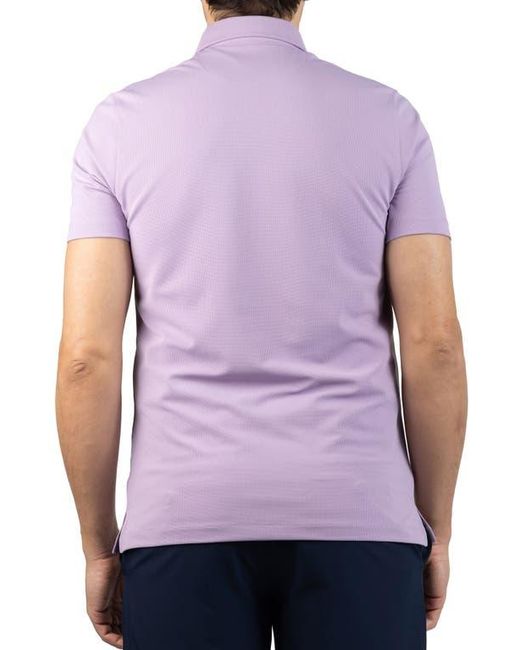 Tailorbyrd Purple Micro Grid Performance Polo for men