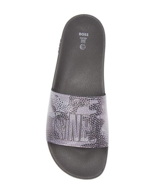 BOSS Nba Bay It Slide Sandal in Gray for Men | Lyst display picture 2