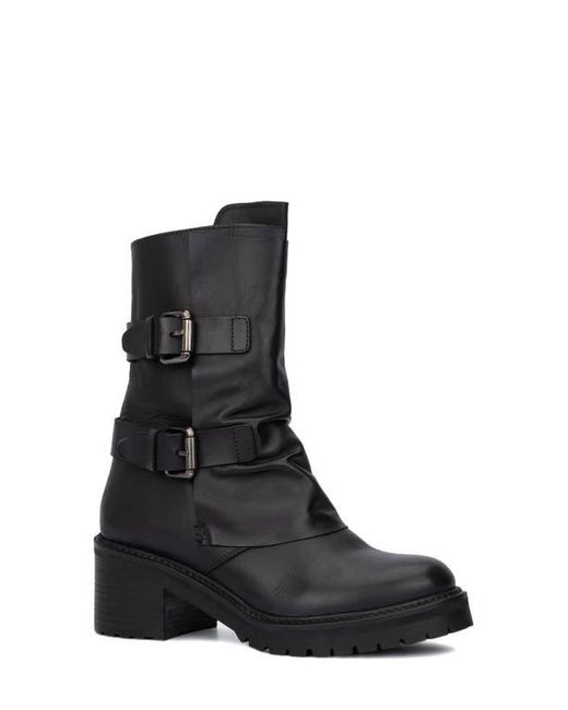 Vintage Foundry Black Margot Double Buckle Leather Boot