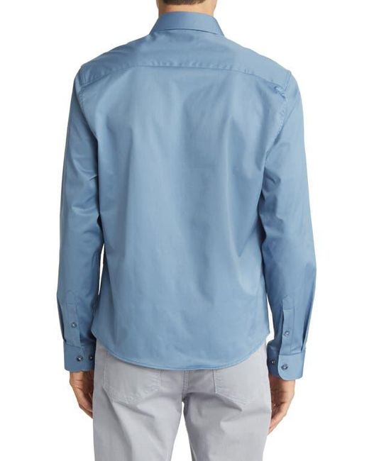 Stone Rose Blue Dry Touch Performance Button-Up Shirt for men