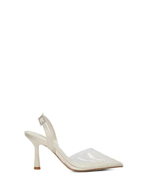 Dune White Divinely Pointed Toe Pump