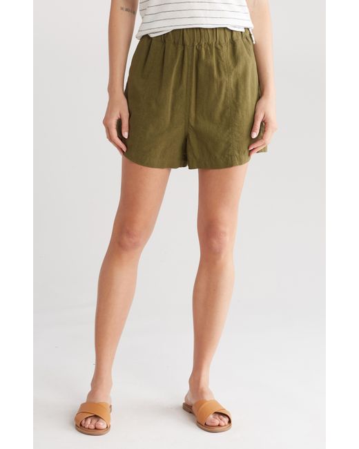 Madewell Green Relaxed Linen Shorts