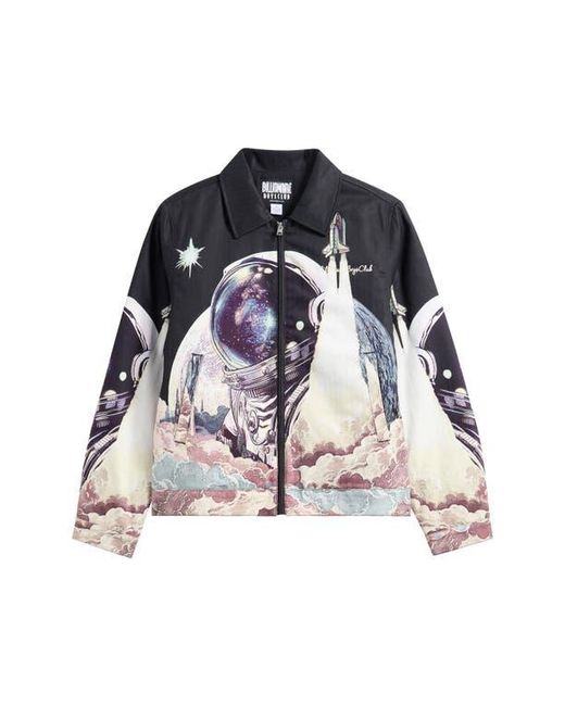 BBCICECREAM Gray Space Shuttle Graphic Flight Jacket for men