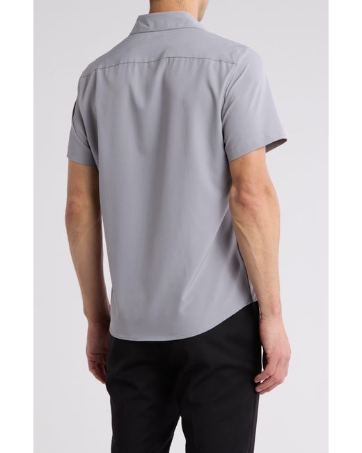 DKNY Gray Lenox Short Sleeve Button-up Tech Shirt for men