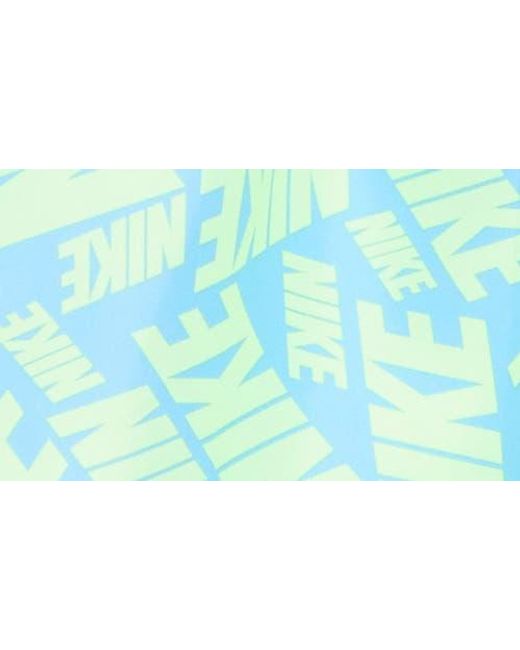 Nike Blue Seven-Inch Volley Swim Trunks for men
