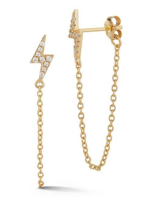 Glaze Jewelry White Cubic Zirconia Bolt Chain Drop Earrings
